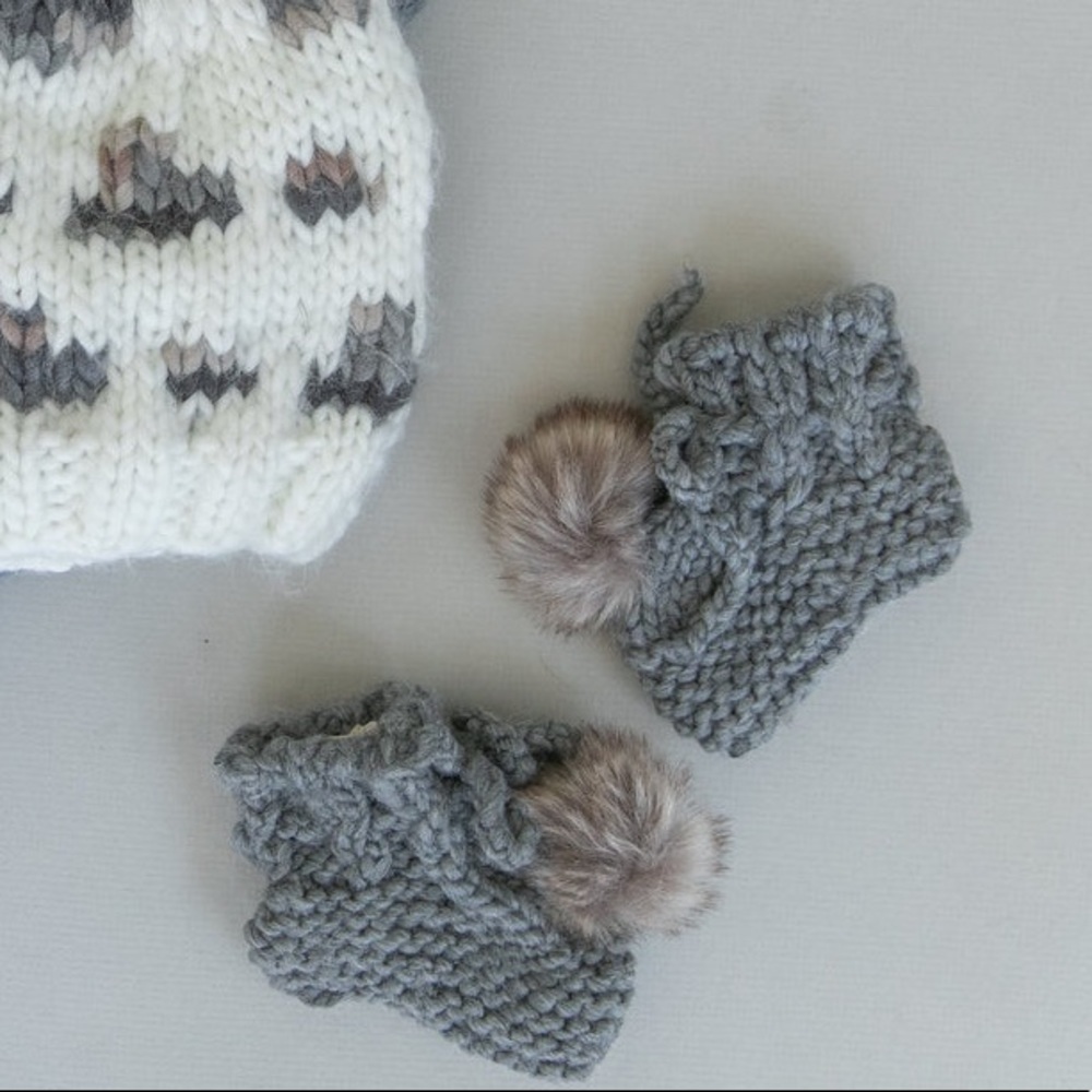 New! The Blueberry Hill -BOOTIES WITH POM, Zinc